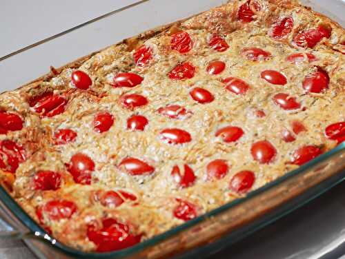 Clafoutis de tomates cerises et herbes de provence