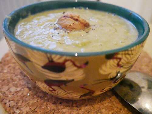 Le velouté de poireaux aux marrons