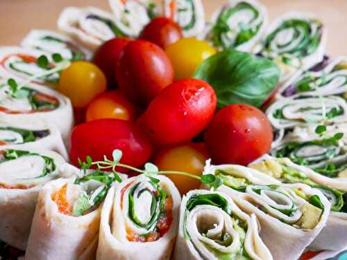 Wraps apéritifs avocat - saumon - fromage frais ail et fines herbes