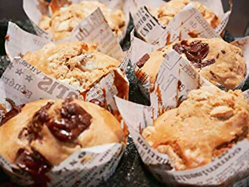 Muffins poires chocolat noir & blanc