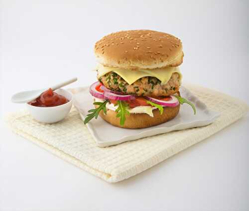 Burger aux 2 saumons et SOCIETE® ROQ'CROQUE