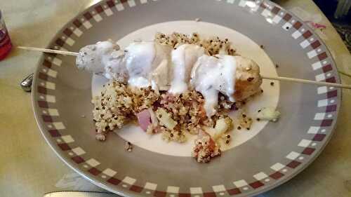 Taboulet de Quinoa et brochettes de poulet marinées