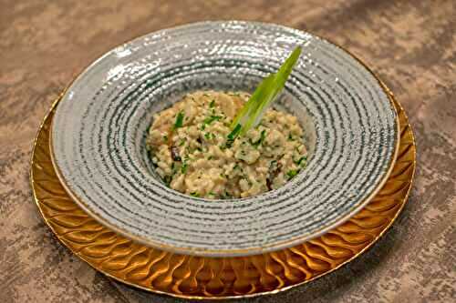 Risotto aux truffes et aux étoiles de champignons