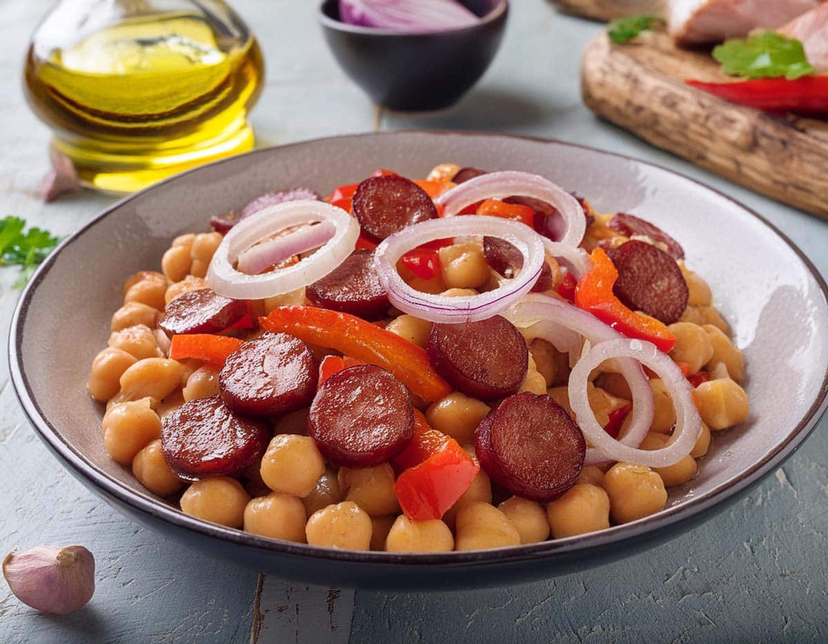 Salade de pois chiches au chorizo