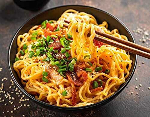 Ramyeon carbonara : la recette coréenne qui fait fondre tout le monde