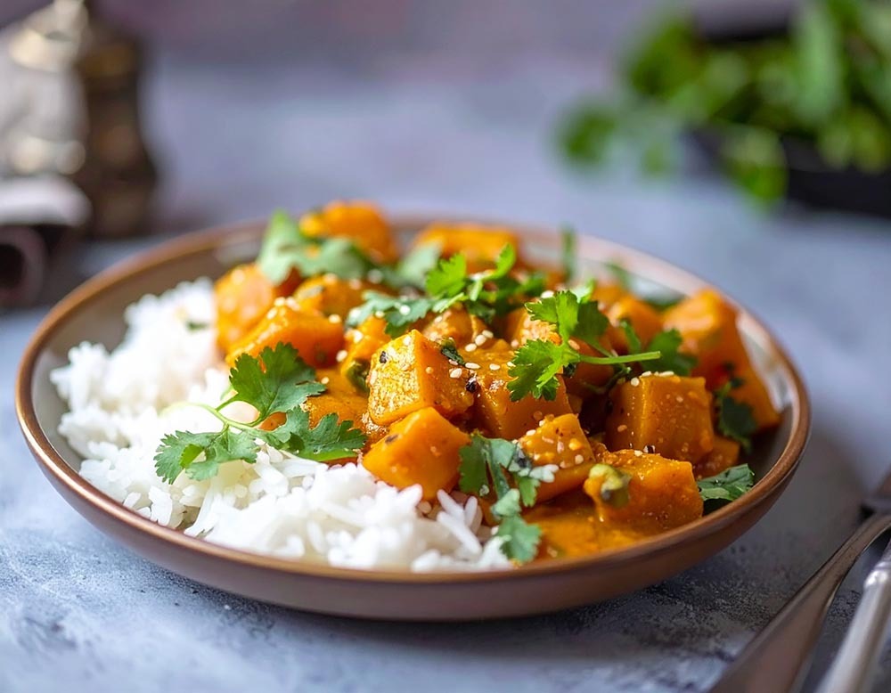 Curry de butternut parfumé au curcuma, cumin et coriandre : un plat sain et épicé
