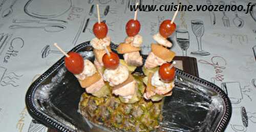 Brochettes de la mer aux fruits