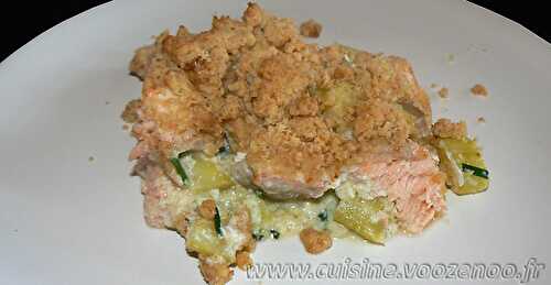 Crumble de saumon et courgettes