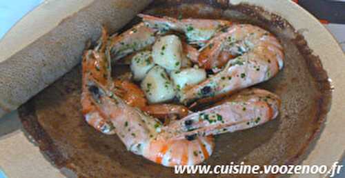 Galettes de sarrasin, Noix St jacques et gambas persillés au beurre demi-sel #bataillefood13