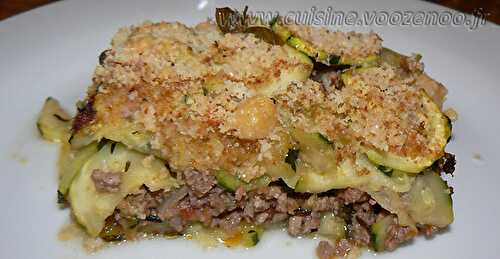 Gratin de viande hachée et courgettes