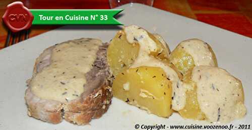 Rôti d’échine de porc au lait et ses pommes de terre fondantes à souhait! – Tour en Cuisine N° 33