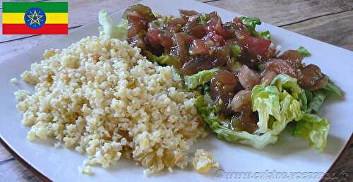 Salade de boulghour et salade de tomates Ethiopiennes