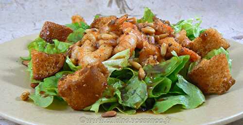 Salade tiède de scampi