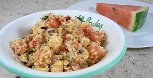 Taboulé poivrons, pastèque et feta