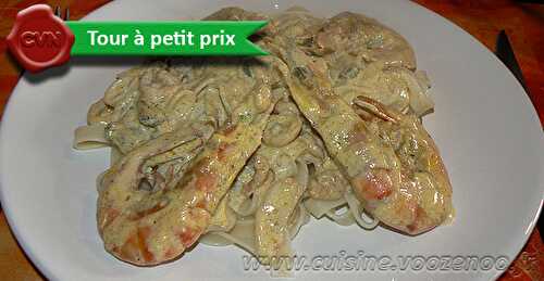 Tagliatelles aux gambas et fruits de mer