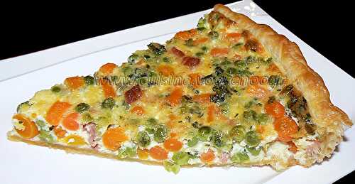 Tarte aux petits pois et carottes