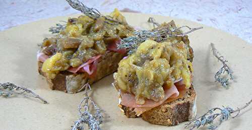 Tartines aux saveurs du Sud, aubergines, ail et thym