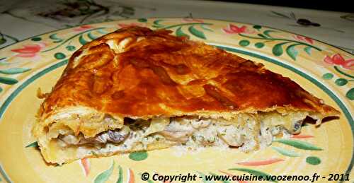 Tourte aux champignons et magrets de canard fumés