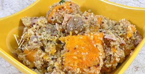 Salade tiède au quinoa, châtaignes et potimarron