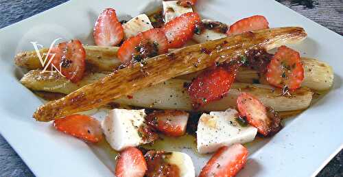 Asperges rôties aux fraises et basilic