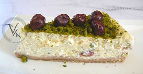 Cheesecake à la pistache et griottes