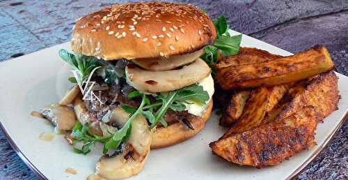 Hamburger à la fourme d’Ambert et champignons