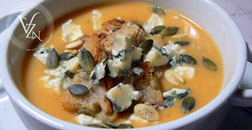 Velouté de patates douces aux poires et bleu d’Auvergne