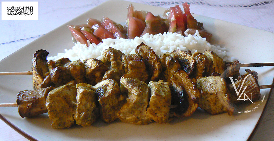 Brochettes de poulet épicée