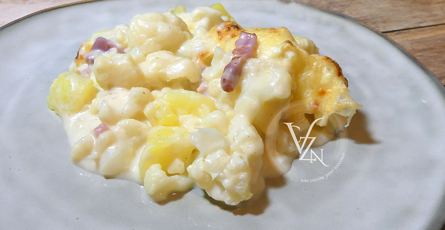 Chou-fleur (parmentier) au gratin