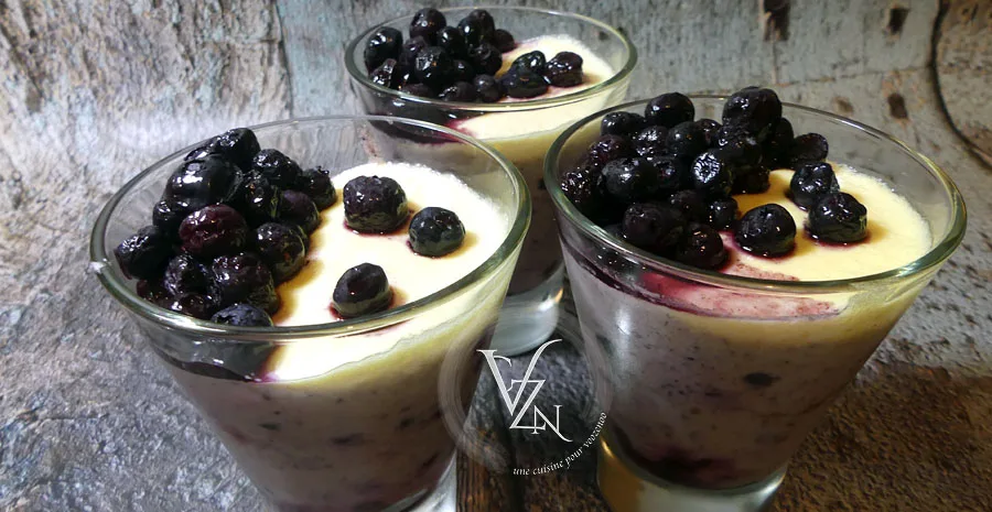 Tiramisu aux myrtilles et céréales