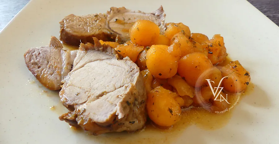 Filet mignon de porc au melon et porto