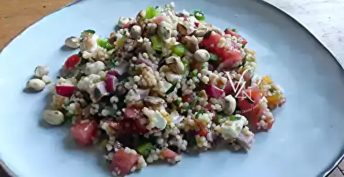 Taboulé d'été aux perles de blé et légumes frais