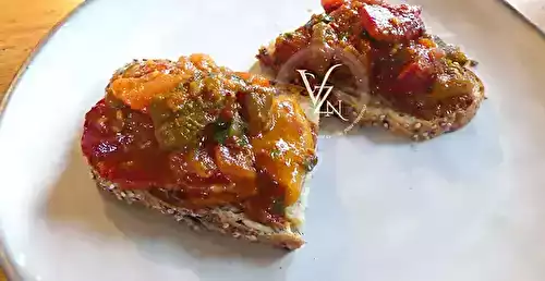 Taktouka, salade marocaine aux poivrons et tomates