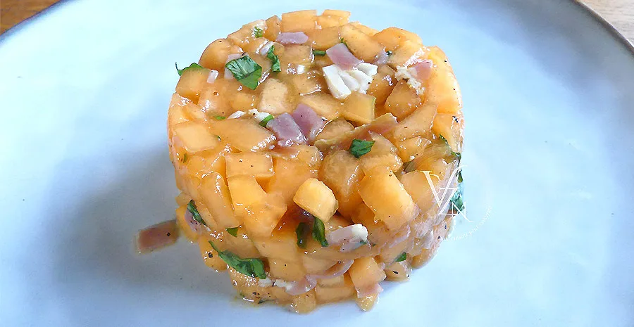 Tartare de melon au jambon cru
