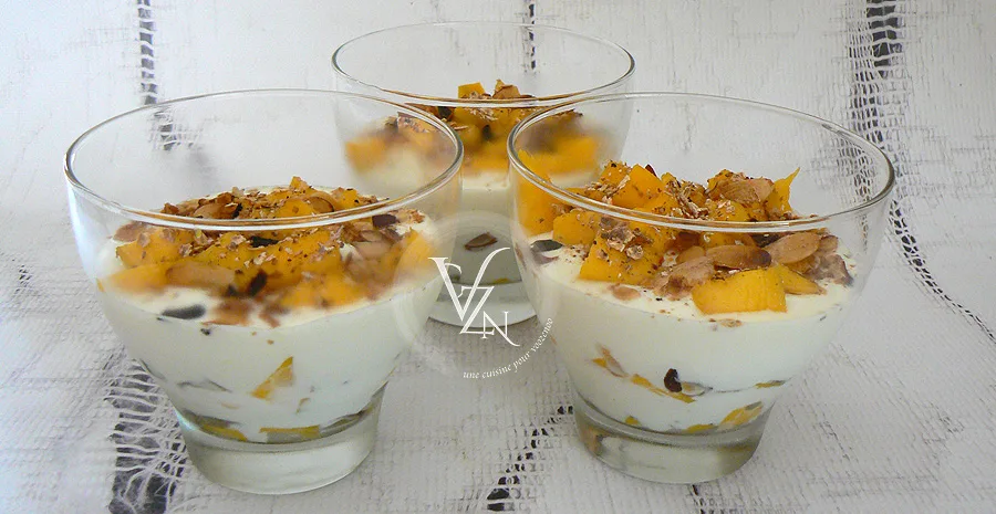 Verrines au fromage blanc, mangue et citron