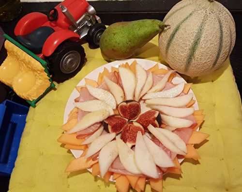 Carpaccio de melon, bacon, poire et figue : Foodista Challenge