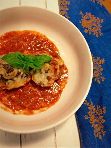 Boulette de bœuf ou dinde et lentille sur sauce tomates