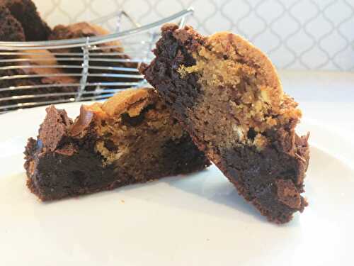 Brownies fondants avec pâte à biscuit