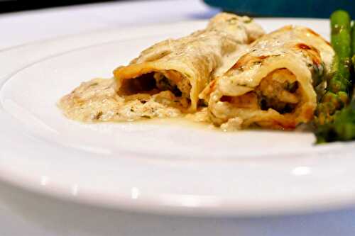 Cannelloni aux champignons séchés et sauce veloutée