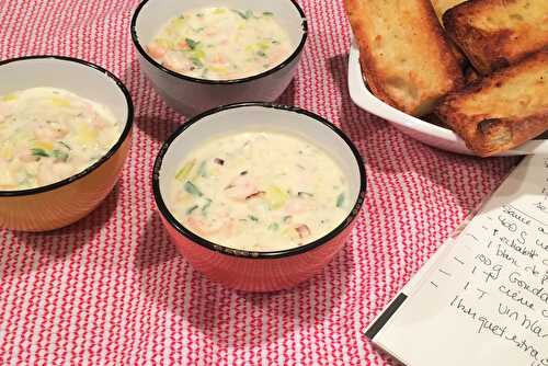 Cassolette « doudou » de crevettes au gouda et à l’estragon