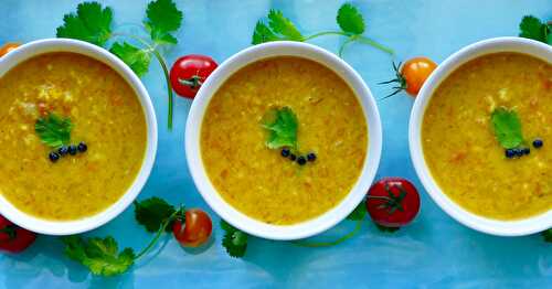 Dhal à la courge, patate douce et carotte