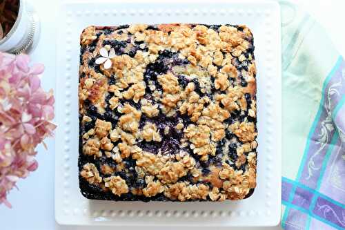 Gâteau aux bleuets et aux bananes et son crumble