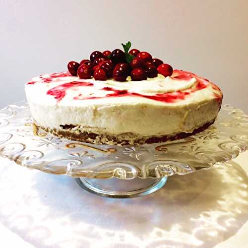 Gâteau aux poires et canneberges sur croûte épicée