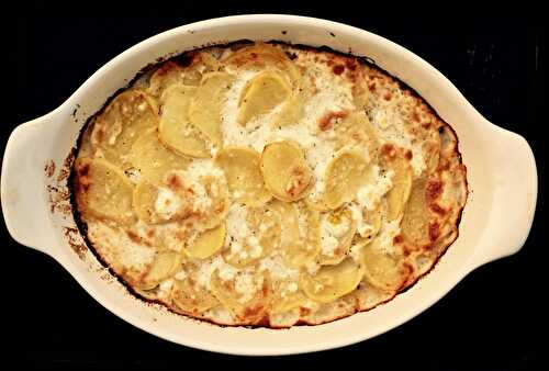 Gratin de pommes de terre et de poireaux au chèvre des neiges