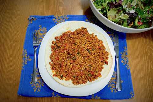 Lahmajoun (pizza arménienne) au tempeh