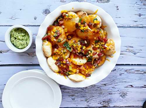 Mini-pitas style nachos avec guacamole