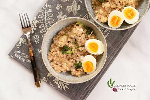 Orgetto crémeux au chou-fleur et au brocoli rôtis