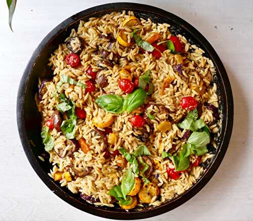 Orzo crémeux aux légumes rôtis