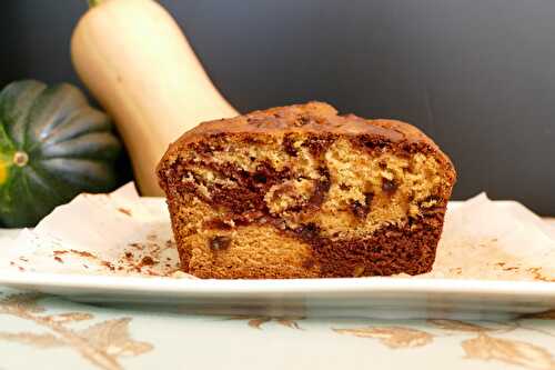 Pain (cake) marbré à la courge et au chocolat noir