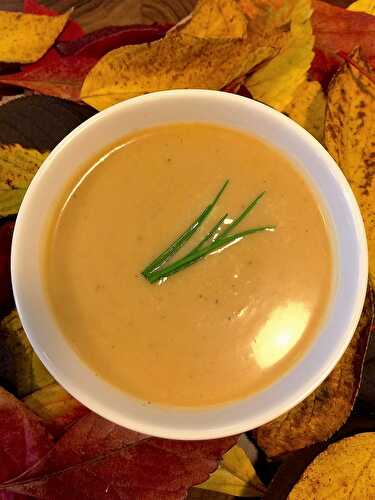 Potage réchauffe bedon aux légumes racines rôtis